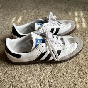 Adidas Samba White with Black Stripes Sneakers